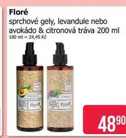 Teta Floré sprchové gely, levandule nebo avokádo & citronová tráva nabídka