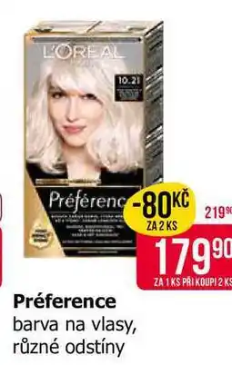 Teta L'OREAL Préference barva na vlasy, různé odstíny nabídka