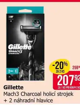 Teta Gillette Mach3 Charcoal holicí strojek + 2 náhradní hlavice nabídka