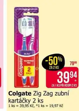Teta Colgate Zig Zag zubní kartáčky 2 ks nabídka