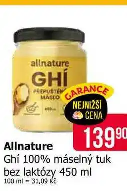 Teta Allnature Ghí 100% máselný tuk bez laktózy nabídka