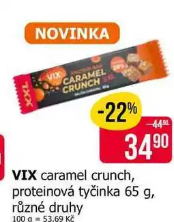 Teta VIX caramel crunch, proteinová tyčinka nabídka