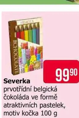 Teta Severka prvotřídní belgická čokoláda ve formě atraktivních pastelek, motiv kočka nabídka