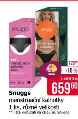 Teta Snuggs menstruační kalhotky 1 ks, různé velikosti nabídka