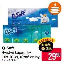 Teta Q-Soft 4vrstvé kapesníky 10x 10 ks, různé druhy nabídka
