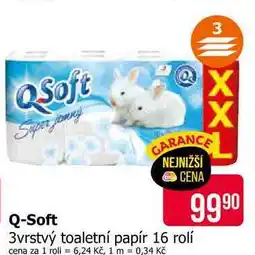 Teta Q-Soft 3vrstvý toaletní papír 16 rolí nabídka