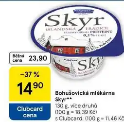 Tesco Bohušovická mlékárna Skyr, 130 g, více druhů nabídka