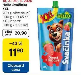 Tesco Hello Svačinka XXL, 200 g. více druhů nabídka
