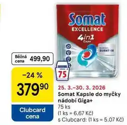 Tesco Somat Kapsle do myčky nádobí Giga+, 75 ks nabídka