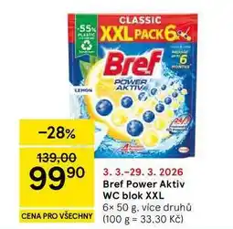 Tesco Bref Power Aktiv WC blok XXL, 6× 50 g, více druhů nabídka