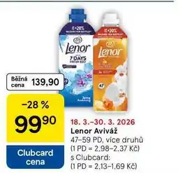 Tesco Lenor Aviváž, 47-59 PD, více druhů nabídka