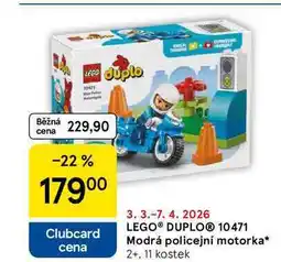 Tesco LEGO DUPLO 10471 Modrá policejní motorka* 2+, 11 kostek nabídka