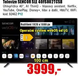 EVA Televize SENCOR SLE 40FS802TCSB nabídka