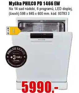 EVA Myčka PHILCO PD 1466 EW nabídka