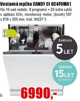 EVA Vestavná myčka CANDY CI 6C4FOMA1 nabídka