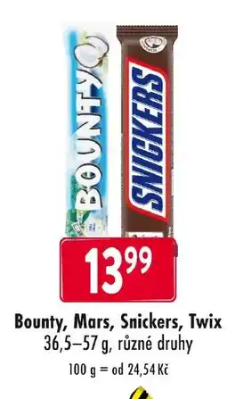 Qanto Bounty, Mars, Snickers, Twix nabídka