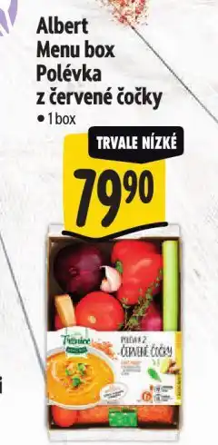 Albert Menu box polévka z červené čočky nabídka