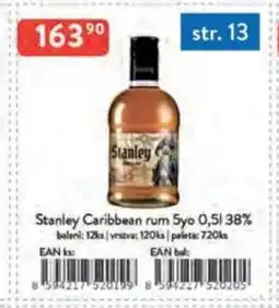 Qanto Stanley Caribbean rum 5yo 38% nabídka