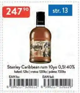 Qanto Stanley Caribbean rum 10yo 40% nabídka