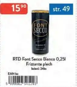 Qanto RTD Font Secco Bianco Frizzante plech nabídka