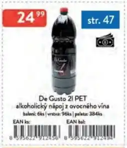 Qanto De Gusto PET alkoholický nápoj z ovocného vína nabídka