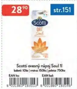 Qanto Scotti ovesný nápoj Soul nabídka