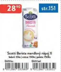 Qanto Scotti Barista mandlový nápoj nabídka