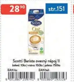 Qanto Scotti Barista ovesný nápoj nabídka