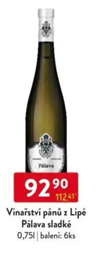 Qanto Vinařství pánů z Lipé Pálava sladké nabídka