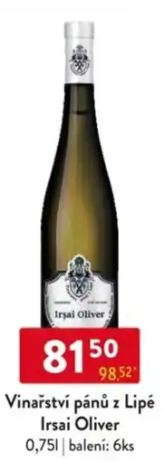 Qanto Vinařství pánů z Lipé Irsai Oliver nabídka