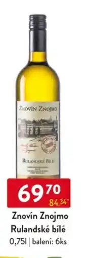 Qanto Znovín Znojmo Rulandské bílé nabídka
