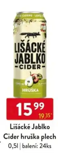 Qanto Lišácké Jablko Cider hruška plech nabídka