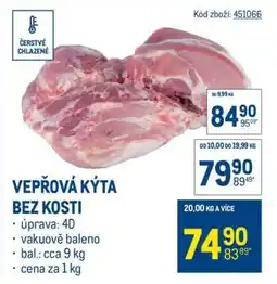 Makro Vepřová kýta bez kosti nabídka