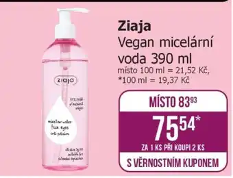 Teta Ziaja Vegan micelární voda 390 ml nabídka