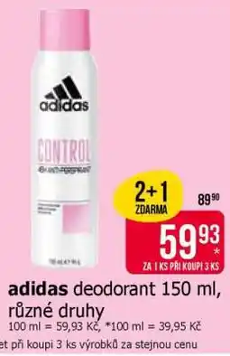 Teta adidas deodorant 150 ml, různé druhy nabídka