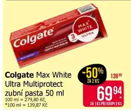 Teta Colgate Max White Ultra MultiProtect zubní pasta 50 ml nabídka