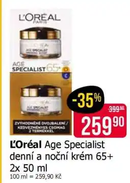 Teta L'Oréal Age Specialist denní a noční krém 65+ 2x 50 ml nabídka
