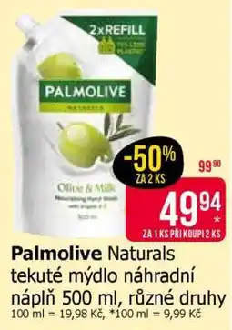 Teta Palmolive Naturals tekuté mýdlo náhradní náplň 500 ml nabídka