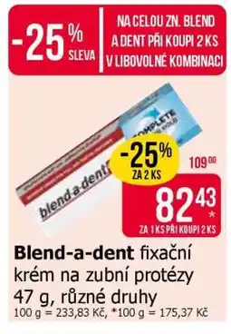 Teta Blend-a-dent fixační krém na zubní protézy nabídka