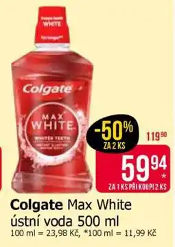 Teta Colgate Max White ústní voda 500 ml nabídka