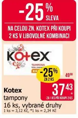 Teta Kotex Tampony nabídka