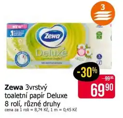 Teta Zewa 3vrstvý toaletní papír Deluxe 8 rolí, různé druhy nabídka