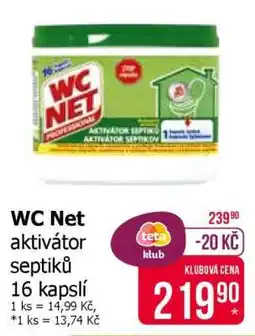 Teta WC Net aktivátor septiků 16 kapslí nabídka