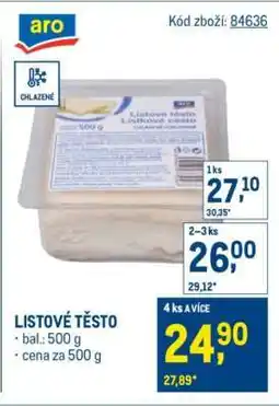 Makro Listové těsto nabídka