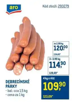 Makro Debrecínské párky nabídka