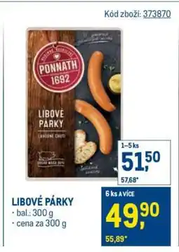 Makro Libové párky nabídka