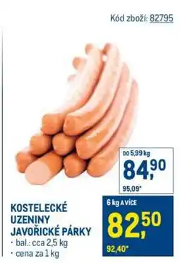 Makro KOSTELECKÉ UZENINY JAVOŘICKÉ PÁRKY nabídka