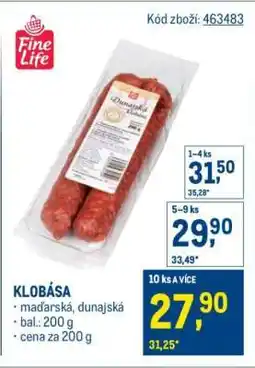Makro klobása nabídka
