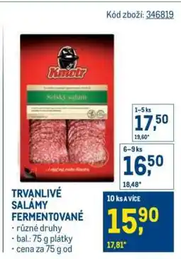 Makro TRVANLIVÉ SALÁMY FERMENTOVANÉ nabídka