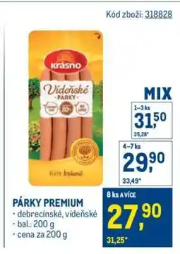 Makro PÁRKY PREMIUM nabídka